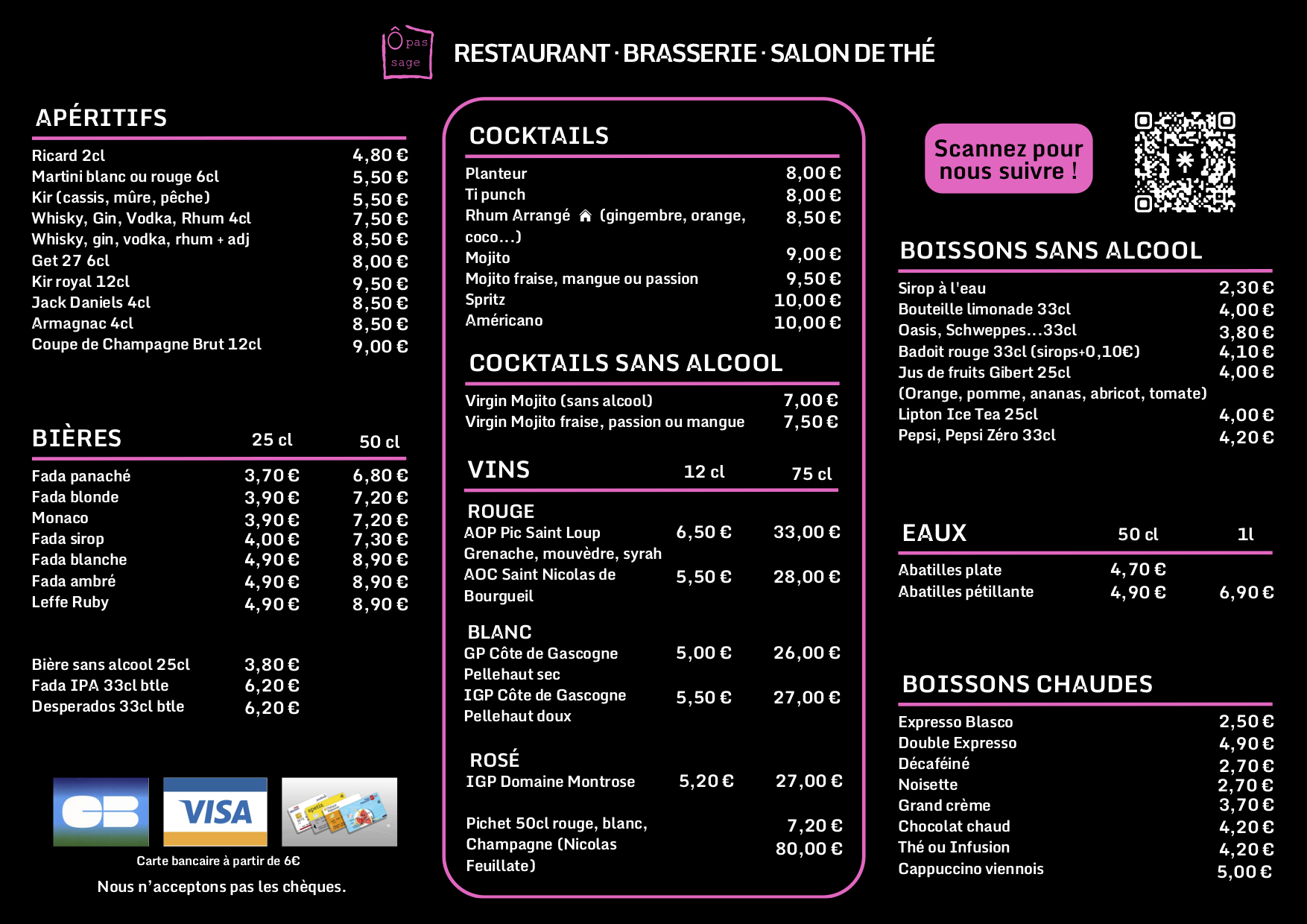 carte menu devant et derrière 2